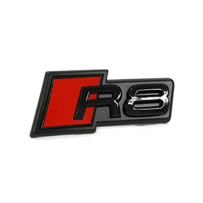 Abbildung von Audi Original R8 Schriftzug Emblem Logo Schwarz Front Kühlergrill