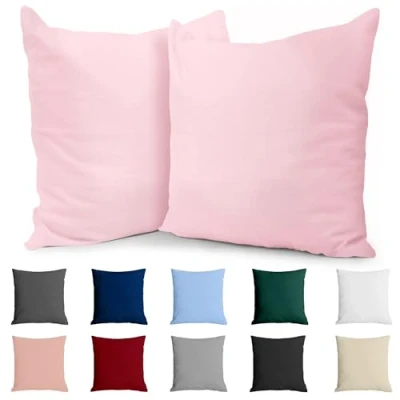 Abbildung von Kissenbezug 60x60 Baumwolle Renforcé (2er Set) Rosa Dicht gewebt mit 57 Fäden/cm² Kissenhülle cm Oeko Tex Zertifiziert Dreamzie