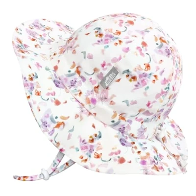 Abbildung von Jan &amp; Jul Mädchen Baumwoll Sonnenhut, größenverstellbarer Sommerfloppy Hut für Babys (Pretty Petals, S: 0 6 Monate)