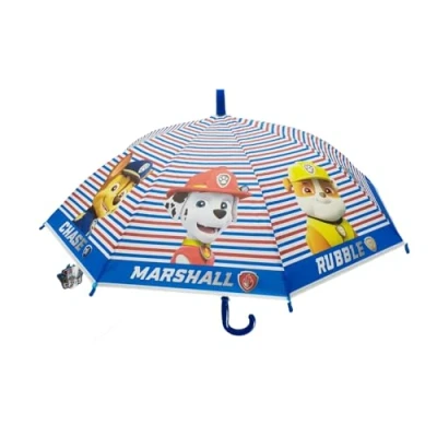 Abbildung von eplusm Paw Patrol PUPS Rule Regenschirm, Kuppel, manuell, 8 Paneele, Metallstäbe, bequem und vielseitig, Qualität Widerstandsfähigkeit, 43 cm, Material Polyester, blau, M, Casual