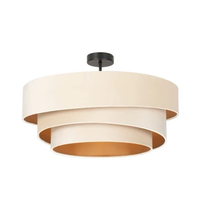 Abbildung von Lindby Deckenlampe Jusari, creme, Textil, Ø 56 cm, E27