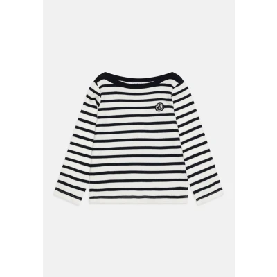 Abbildung von Petit Bateau KIDS Mariniere Loreto Permanent Unisex Strickpullover für Kinder, Größe: 152, Marshmallow/smoking
