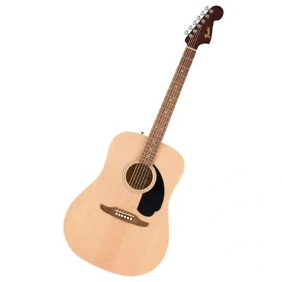 Abbildung von Fender California Debut Redondo Dreadnought Akustikgitarre, Fichtendecke, schwarzes Schlagbrett, Natur