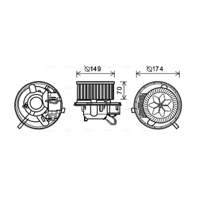 Abbildung von PRASCO VN8339 Elektromotor, Innenraumgebläse 12 VOLKSWAGEN: Golf 5 Schrägheck, Passat B7 Variant, Plus / Crossgolf
