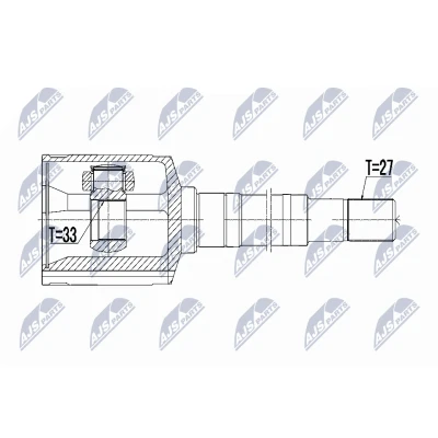 Abbildung von NTY NPW NS 069 Gelenksatz Vorderachse rechts, getriebeseitig NISSAN: Qashqai / Qashqai+2 I, X Trail