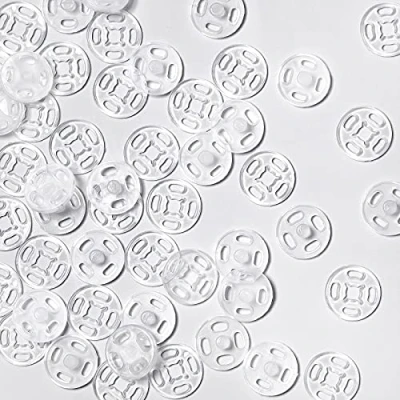 Abbildung von 40 Paare Kunststoff Druckknopf Verschlussknöpfe Transparente Knöpfe Unsichtbare Annähen Druckknöpfe Klare für DIY Handwek Nähen von Kleidung (12 mm/ 0,47 Zoll)