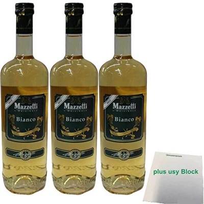 Abbildung von Mazzetti Condimento Bianco Balsamico Weissweinessig (3x1 L Flasche) + usy Block