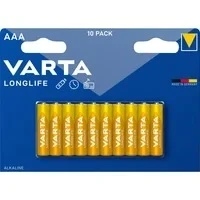 Abbildung von VARTA Batterien AAA, 10 Stück, Longlife, Alkaline, 1,5V, ideal für Fernbedienungen, Wecker, Radios, Made in Germany