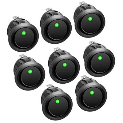 Abbildung von APIELE 8 Stücke Kippschalter, 2 Position EIN Aus mit LED Schalter DPST 3 Pins Wippschalter, 12V 20A Taste Rocker Kippschalter Für Auto, Boot, Haushaltsgeräte KCD2 102N (grün)