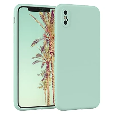 Abbildung von EAZY Case Silikonhülle für iPhone X/XS Hülle Silikon Grün weich stoßfeste Handyhülle Schutzhülle mit Kameraschutz Dünn Premium Schutz Cover TPU Phone Bumper in Mint