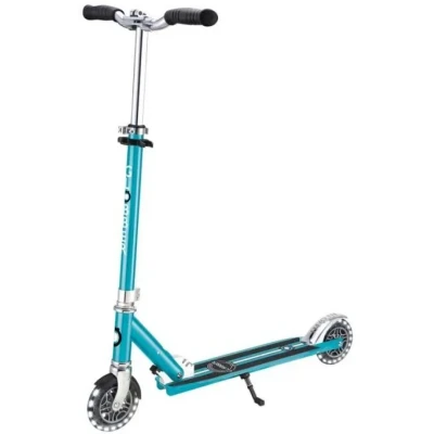 Abbildung von Globber Flow Element Lights Chrome Finish Tretroller, Aqua Blue