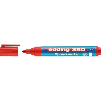 Abbildung von edding 380 Flipchart Marker rot 10 Stifte Rundspitze 1,5 3 mm Stift zum Schreiben, Zeichnen und Markieren auf Flipcharts Tinte schlägt nicht durch Papier trocknet aus farbintensiv