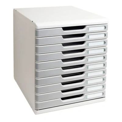 Abbildung von Exacompta Schubladenbox Modulo A4 10 Fächer Classic lichtgrau/steingra