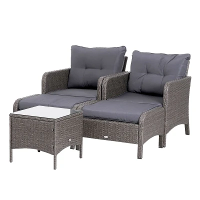 Abbildung von Outsunny Sitzgruppe Rattan Sofagarnitur als 5 teiliges Set