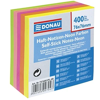 Abbildung von Notepad Block Alternative zu Post it 6 Stck. 400 Seiten in jeweils 5 Neonfarben 76x76mm