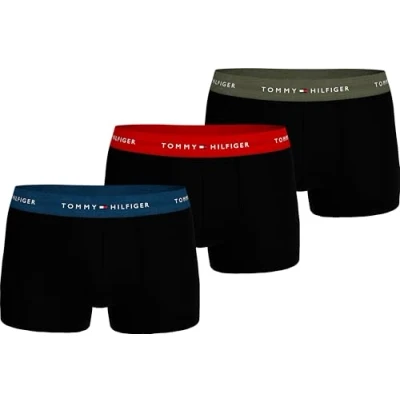 Abbildung von Tommy Hilfiger Trunk 3 PACK Panties, Herren, Größe: Large, Indigo/red/olive