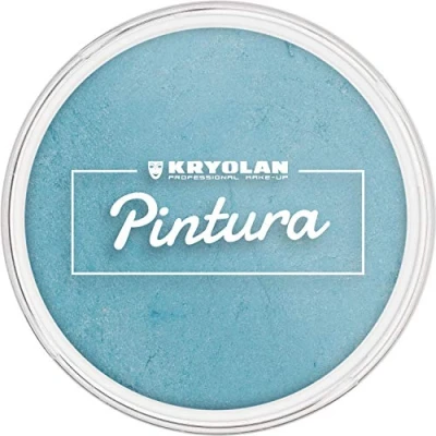 Abbildung von Kryolan Pintura Water Color Schminke 25ml, Farbe: Pearl Blue, Waschbar, Vegan, ohne Parfüm, Parabene, Glutenfrei ideal für Kinder, Party, Karneval, Fasching &amp; Halloween