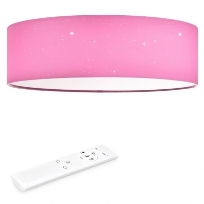 Abbildung von Navaris Deckenleuchten LED Deckenlampe rund mit Sterneneffekt, dimmbar, Rosa