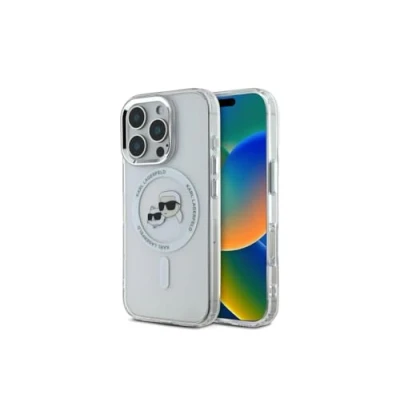 Abbildung von CG MOBILE Karl Lagerfeld KLHMP16LHLSKCH Hülle für iPhone 16 Pro 6.3&quot; Weiß hardcase IML Metal Karl&amp;Choupette Head