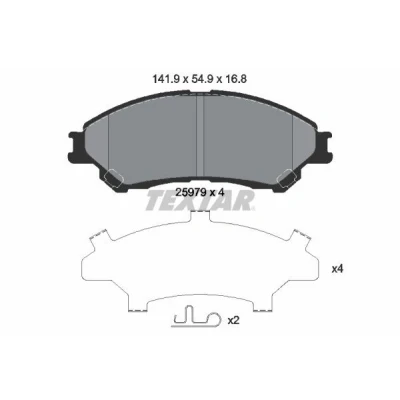 Abbildung von TEXTAR 2597901 Bremsbelagsatz mit akustischer Verschleißwarnung Zubehör SUZUKI: Vitara IV SUV, SX4 II S Cross