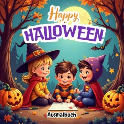 Abbildung von Happy Halloween Ausmalbuch: Ein gruseliges Malbuch für Mädchen und Jungs ab 3