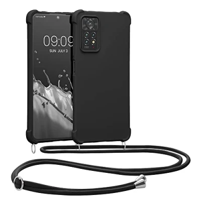 Abbildung von kwmobile Necklace Case kompatibel mit Xiaomi Redmi Note 11 Pro/Note Pro (5G) / 12 (4G) Hülle Cover Kordel zum Umhängen Silikon Schutzhülle Schwarz