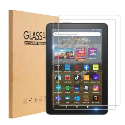 Abbildung von TopEsct 2 Stück Schutzfolie für Amazon Fire HD 8 Tablet (10. Gen/ 12. Generation, 2020/2022) / Plus/Fire Kids/Fire Kids Pro folie,9H Gehärtetem Displayschutzfolie