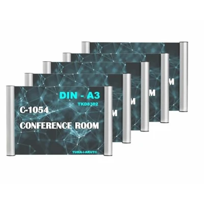 Abbildung von TUKA i AKUT 5st. Büro Türschild A3, Aluminium und Klare Abdeckung, Büroschild zum selbst beschriften für schild 420 mm x 297 mm, Infoschild Wandmontage Anschrauben oder Ankleben, TKD8302 A3 5x