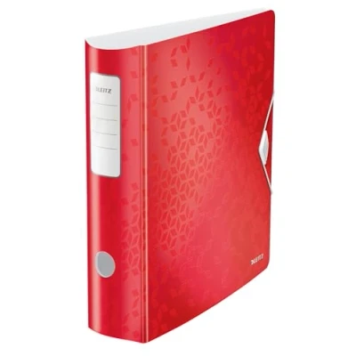 Abbildung von Leitz Qualitäts Ordner 180 Active WOW, A4, breit, Abgerundeter Rücken, 8,2 cm Gummibandverschluss, Leichtes Polyfoam, Plastik Ordner, WOW Serie, Rot, 11060026