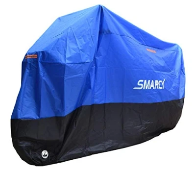 Abbildung von SMARCY® Abdeckplane für Motorrad, Roller, Größe XL, Farbe Blau und Schwarz