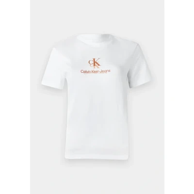 Abbildung von Calvin Klein Jeans Shadow Graphic Regular TEE Tshirt print, Damen, Größe: XXS, Brilliant white