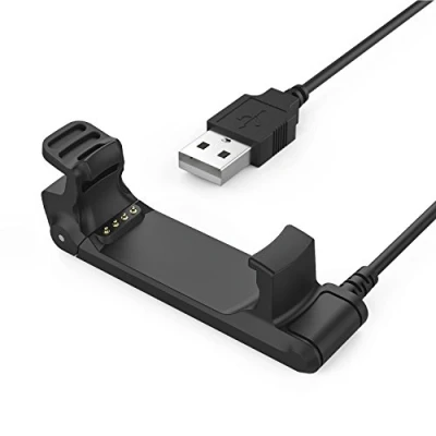 Abbildung von MoKo Ladegerät Kompatibel mit Garmin Forerunner 220, Ersatz USB Ladekabel Ladestation Ladeklemme für 220 GPS Laufuhr Smartwatch, Schwarz