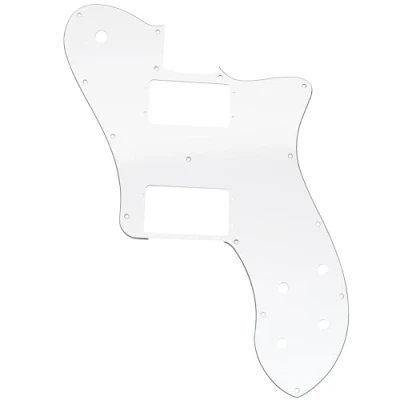 Abbildung von Musiclily Pro 15 Löcher Breite Palette HH Gitarren Schlagbrett Pickguard für Mexico Fender 72 Tele Deluxe Style E Gitarre, 3 lagig Weiß