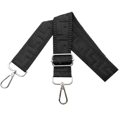 Abbildung von Schultergurt für Tasche Taschengurte zum Wechseln, Verstellbar Taschengurt Breit 3.8cm mit Silber Karabiner Taschenband Schulterriemen Tragegurt Handtaschen Damen, Rein schwarz, K15
