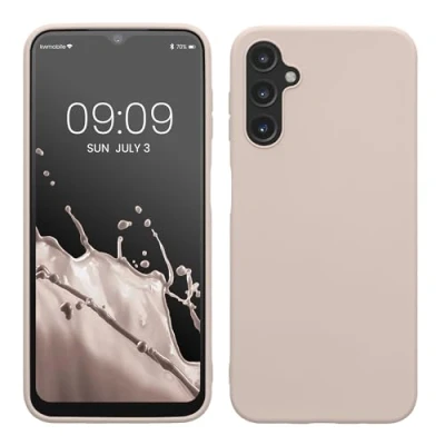 Abbildung von kwmobile Hülle kompatibel mit Samsung Galaxy A14 5G weiches TPU Silikon Case Cover geeignet für kabelloses Laden Coconut Swirl