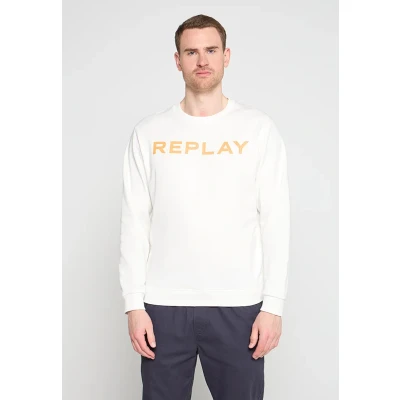 Abbildung von Replay French Terry Sweatshirt, Herren, Größe: Small, Off white