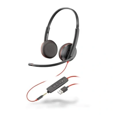 Abbildung von Over the head Binaural Supra aural 7.45 ft Cable Noise Cancelling Microphone Canc Poly Blackwire C3225 Headset Stereo Mini Phone (3.5mm) Wired 32 Ohm 20 Hz kHz On Ear