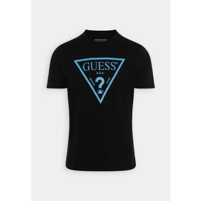 Abbildung von Guess Reflective LOGO TEE Tshirt print, Herren, Größe: Small, Jet black