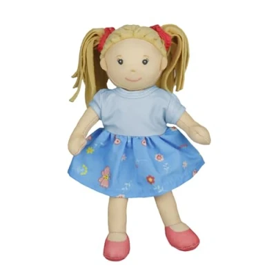 Abbildung von Stoffpuppe &#039;&#039;Pippa&#039;&#039; mit Kleidchen und frisierbaren Haaren, 22 cm