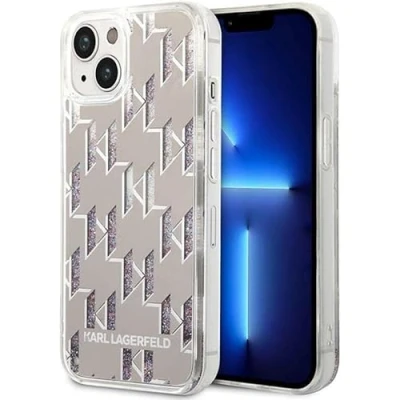 Abbildung von Apple iPhone 14 Hülle Kunststoff Karl Lagerfeld Hard Case/Backcover Handyhülle Silber