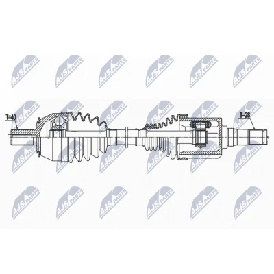 Abbildung von NTY NPW VV 143 Antriebswelle Vorderachse links 602 Automatikgetriebe VOLVO: V60 I, S60 II, V70 3
