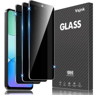 Abbildung von Vsjnk Anti Spähen Sichtschutz für Xiaomi Redmi 13/Xiaomi Poco M6 mit 3 Stück Privatsphäre Tempered Glass Folie 9H Panzer Schutz Glas HD Displayschutzfolie,kompatible 13