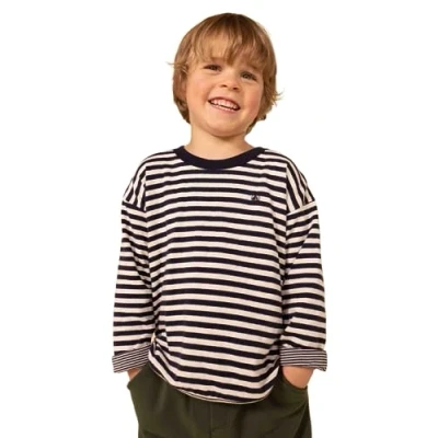 Abbildung von Petit Bateau Jungen Langarm T Shirt, Blau Smoking / Weiss Avalanche, 6 Jahre