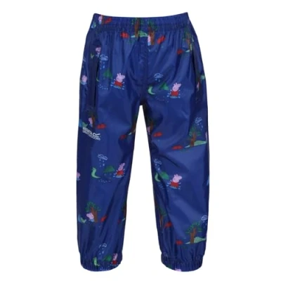 Abbildung von Regatta Unisex Kinder Peppa Pig Pack It Wasserdichte und atmungsaktive bedruckte Überziehhose mit Packtasche