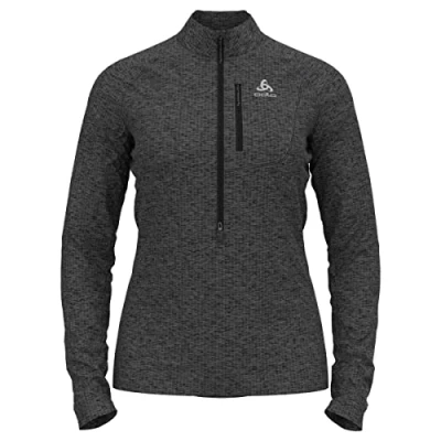 Abbildung von ODLO MID Layer 1/2 ZIP Tencia Langarmshirt, Damen, Größe: 50/52, Dark grey