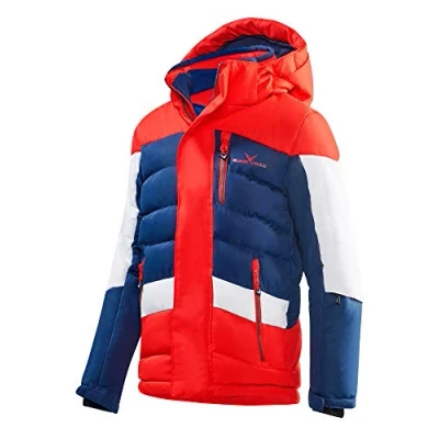 Abbildung von Black Crevice Kinder Skijacke, rot/blau/weiß, 140
