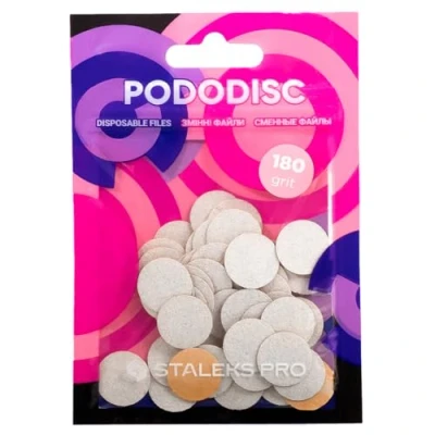 Abbildung von Staleks Eiweiß Austauschkappen PODODISC S 180 grit (50 Stück) Nagelfeile, Weiß, Schmirgel