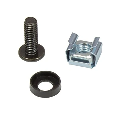 Abbildung von Faconet® 20x 6mm Befestigungs Schrauben Satz mit Unterlegscheibe und Käfigmutter für 19 Zoll Server Rack Schrank Systeme schwarz