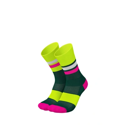 Abbildung von Incylence Tracks Sportsocken, Damen, Größe: 35 38, Petrol neongelb pink