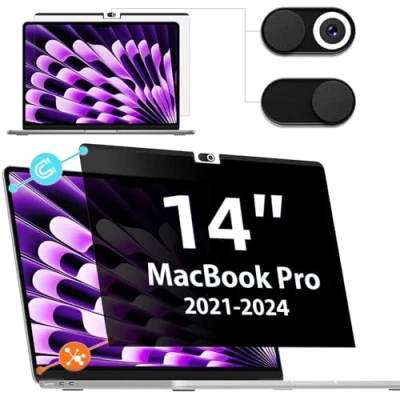 Abbildung von IPROKKO Magnetischer Blickschutzfilter MacBook Pro 14 Zoll 2024 2021 (M4/M3/M2/M1), Abnehmbar Anti Glare Blaulicht Mac Blickschutzfolie Sichtschutz Sichtschutzfilter Laptop Privacy Screen Protector